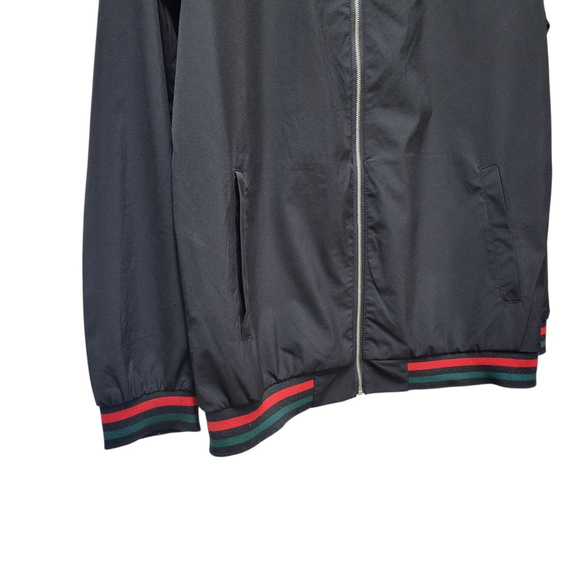 Men Unbranded Lightweight Full-Zip Long-Sleeves Black Windbreaker Jacket Large - Picture 7 of 7